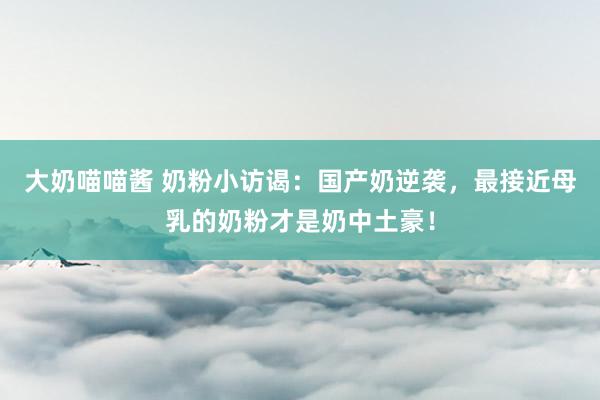 大奶喵喵酱 奶粉小访谒：国产奶逆袭，最接近母乳的奶粉才是奶中土豪！