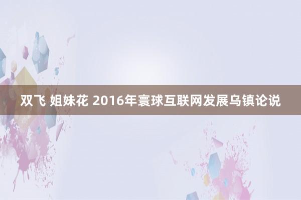 双飞 姐妹花 2016年寰球互联网发展乌镇论说